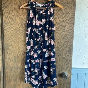 Navy & Pink Floral Dress